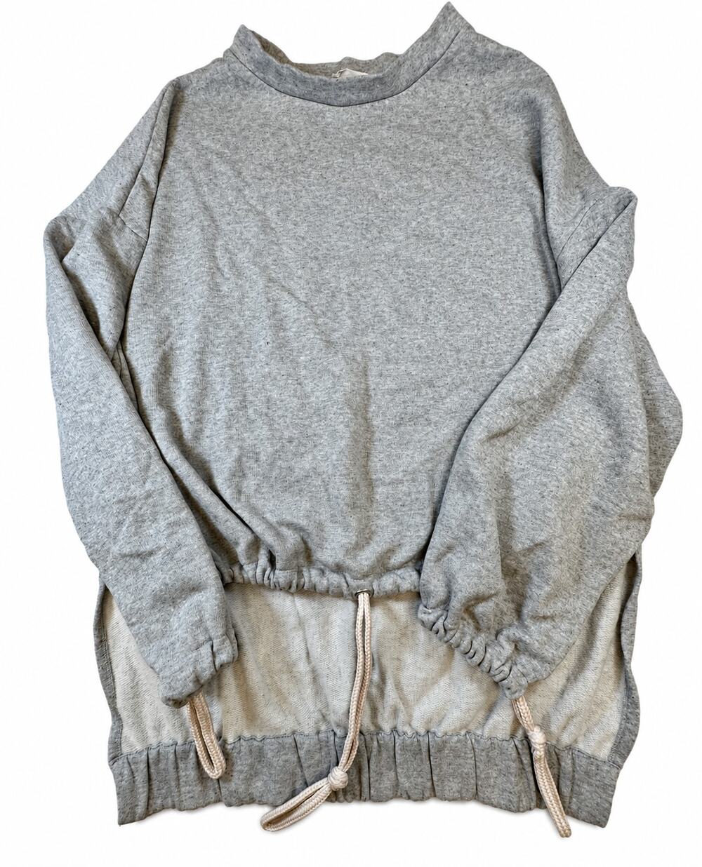 Zara W&B Collection Women’s M Gray Layered Drawstring Sweatshirt Deconstructed